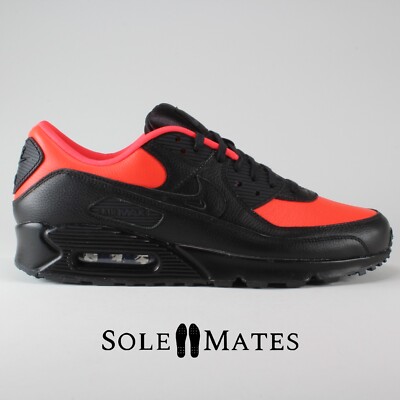 Nike By You Air Max 90 Black Bright Crimson Red FZ3984-900 Men's Size 12 Shoes