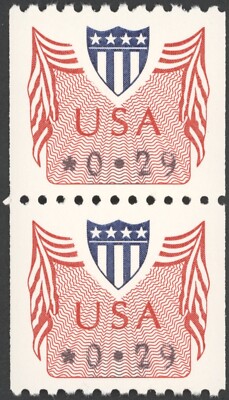 1992 US Scott # CVP31  US  Computer Vended Postage  29 Cent Coil Pair MNH