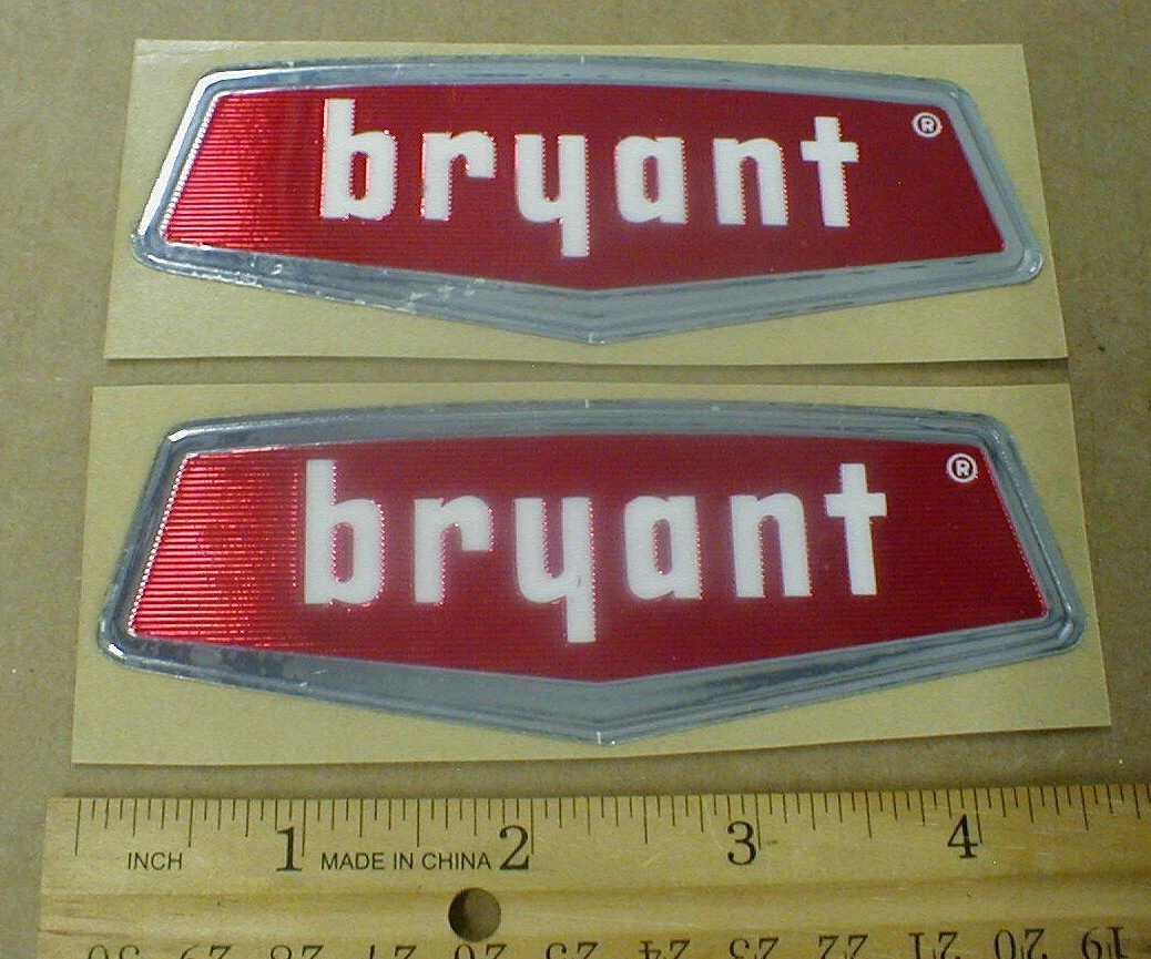 2 VTG Bryant AC Air Conditioner Company Factory Decal Sticker Lot Pair |  eBay