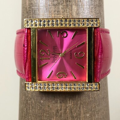 Joan Rivers Classics Collection Watch Dark Pink Need Battery 377 Japan Movement Joan Rivers Classics V377 Womens Silver Tone Pink Leather  main image 3