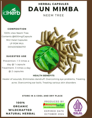 CAPSULE Pure Azadirachta indica A/ NEEM TREE Leave  Natural Organic Herbal Herbs