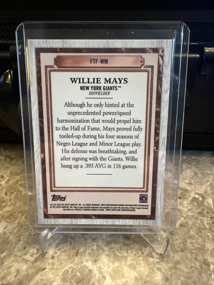 2020 Bowman Chrome - Willie Mays Case Hit Refractor - #FTF-WM - Giants SP - Image 2 of 2