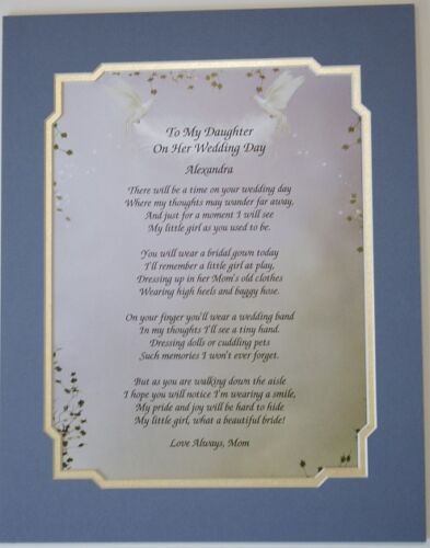 TO MY DAUGHTER ON HER WEDDING DAY POEM PERSONALIZE GIFT **L@@K** - Picture 1 of 1