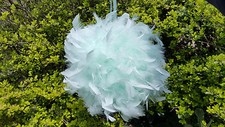 Feather Pom Poms Kissing Ball Decorate Ball Chandelle Ball 6 Inches-Mint
