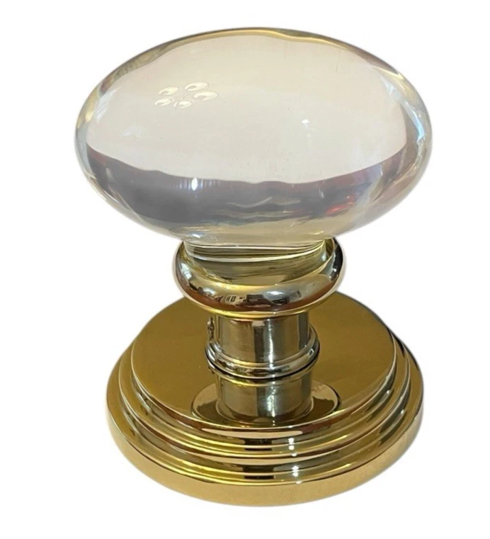 Glass Egg Door Knob Stepped Rose Brass Dummy Ext Fusion Hardware D-28-B1-E-PVD - Image 4 of 4