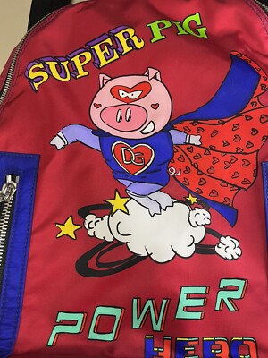 DOLCE & GABBANA Bag Nylon Multicolor Super Pig Print Men School