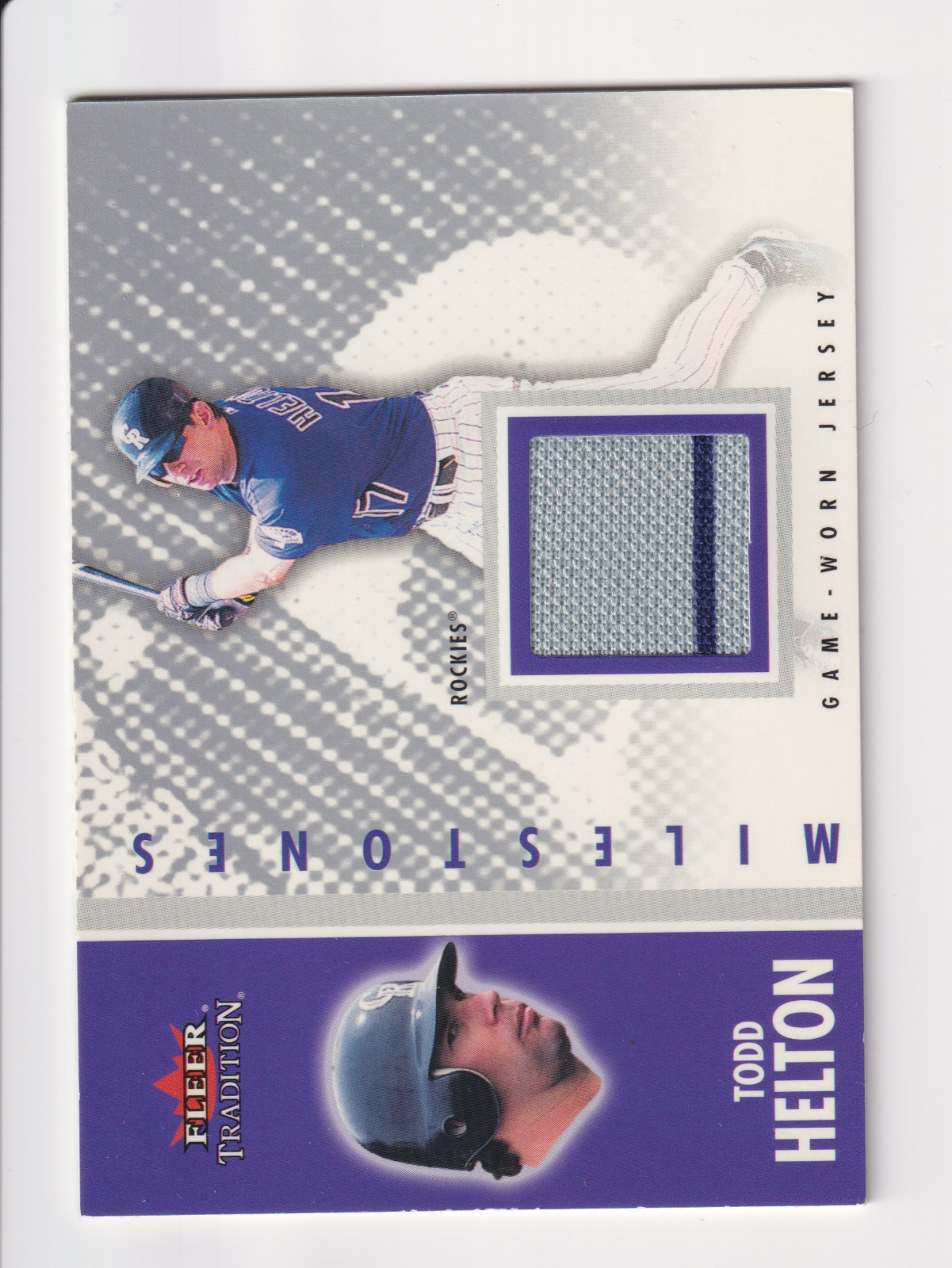 2003 Fleer Tradition - Todd Helton - Milestones - Game Worn Jersey - #MS-TH
