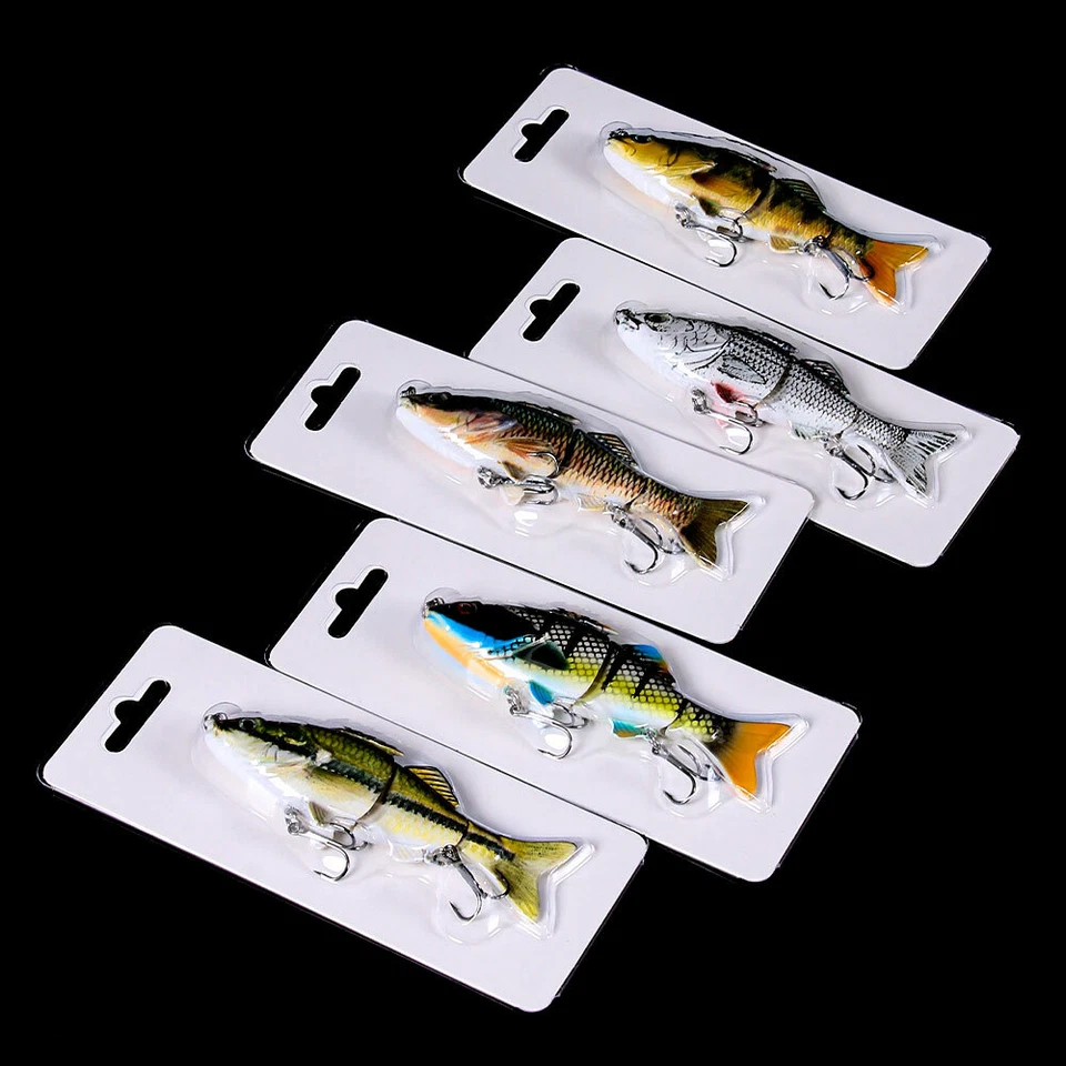 5Couleur 10CM 18G Leurre Poisson Nageur Swimbait Pêche Articulé Carnassier 6# - Photo 3/4