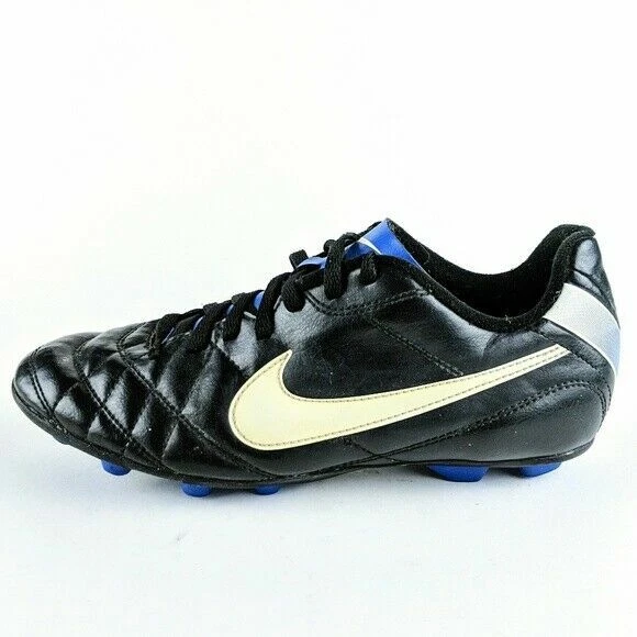 Nike Tiempo Rio Jr FG-R Soccer Cleats Youth Size 5.5Y EUR Black Blue Big Boy | eBay