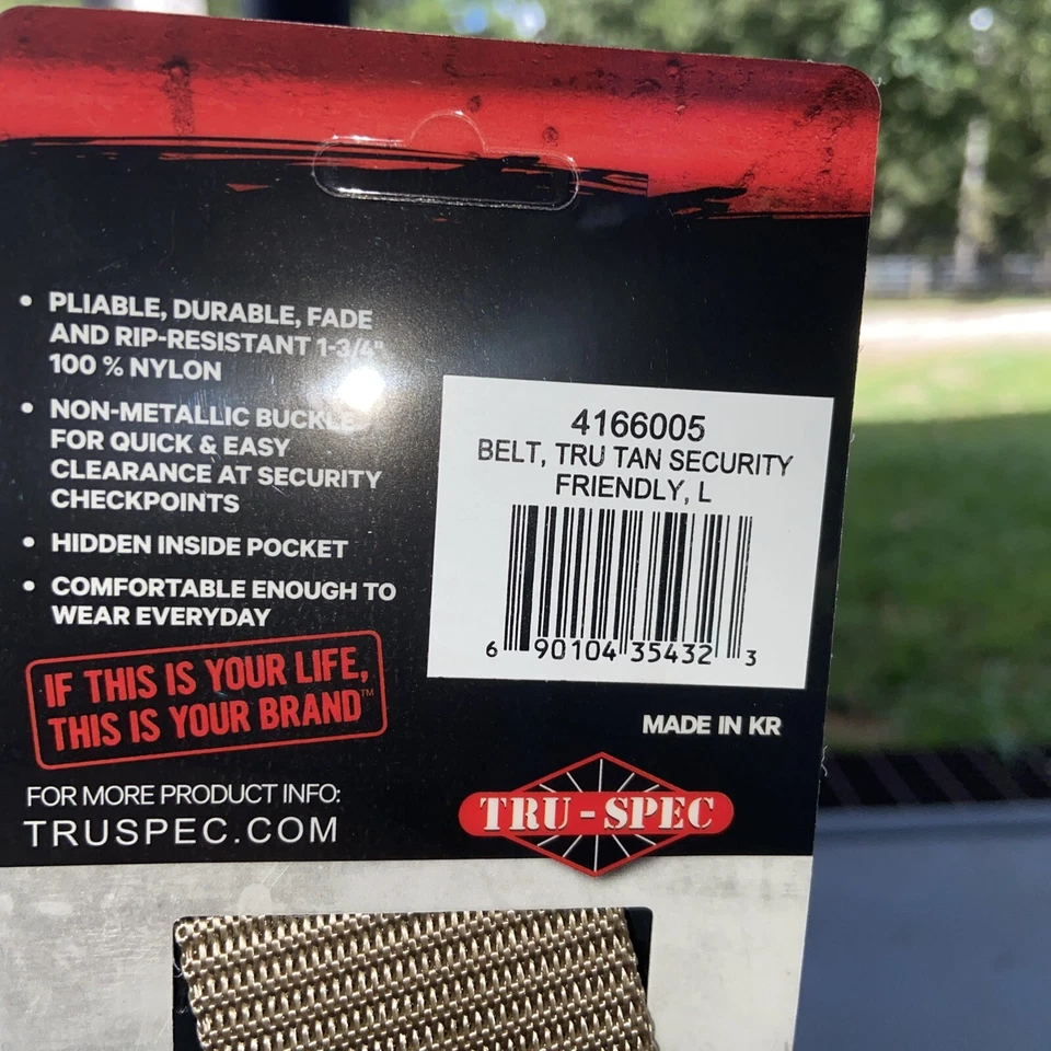 Tru-Spec Security Friendly Belt Size Large Tan Color Tactical - Image 2 of 4