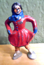 VINTAGE BARCLAY LEAD GIRL FIGURE SKATER 2 1/2" HIGH