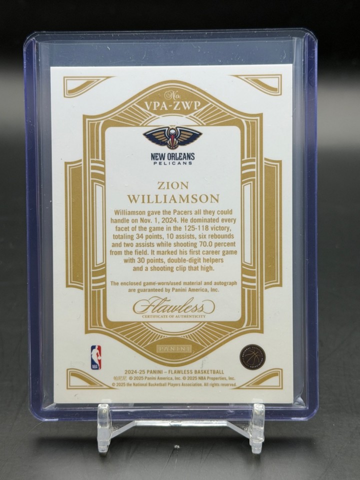 Carte Panini Court Kings 2024 – Patch Relic Zion Williamson #AE-ZNW