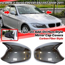 2x Spiegelkappen Selbstklebende Außenspiegel Gehäuse für BMW 3er E90 E91 E92 E93
