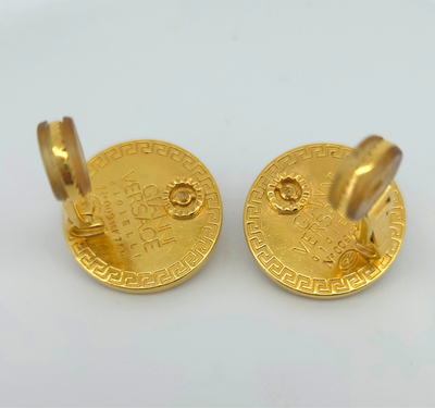 Vintage Gianni Versace 18K Yellow Gold 750 Diamond Medusa Clip-On
