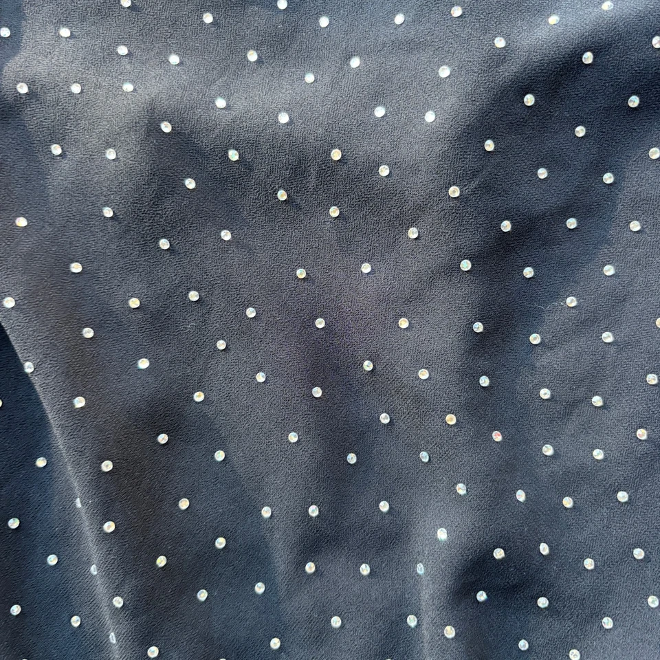 ASTR Rhinestone Studded Bodysuit Women's Size Large Black Sleeveless Cowl Neck - Image 3 of 4