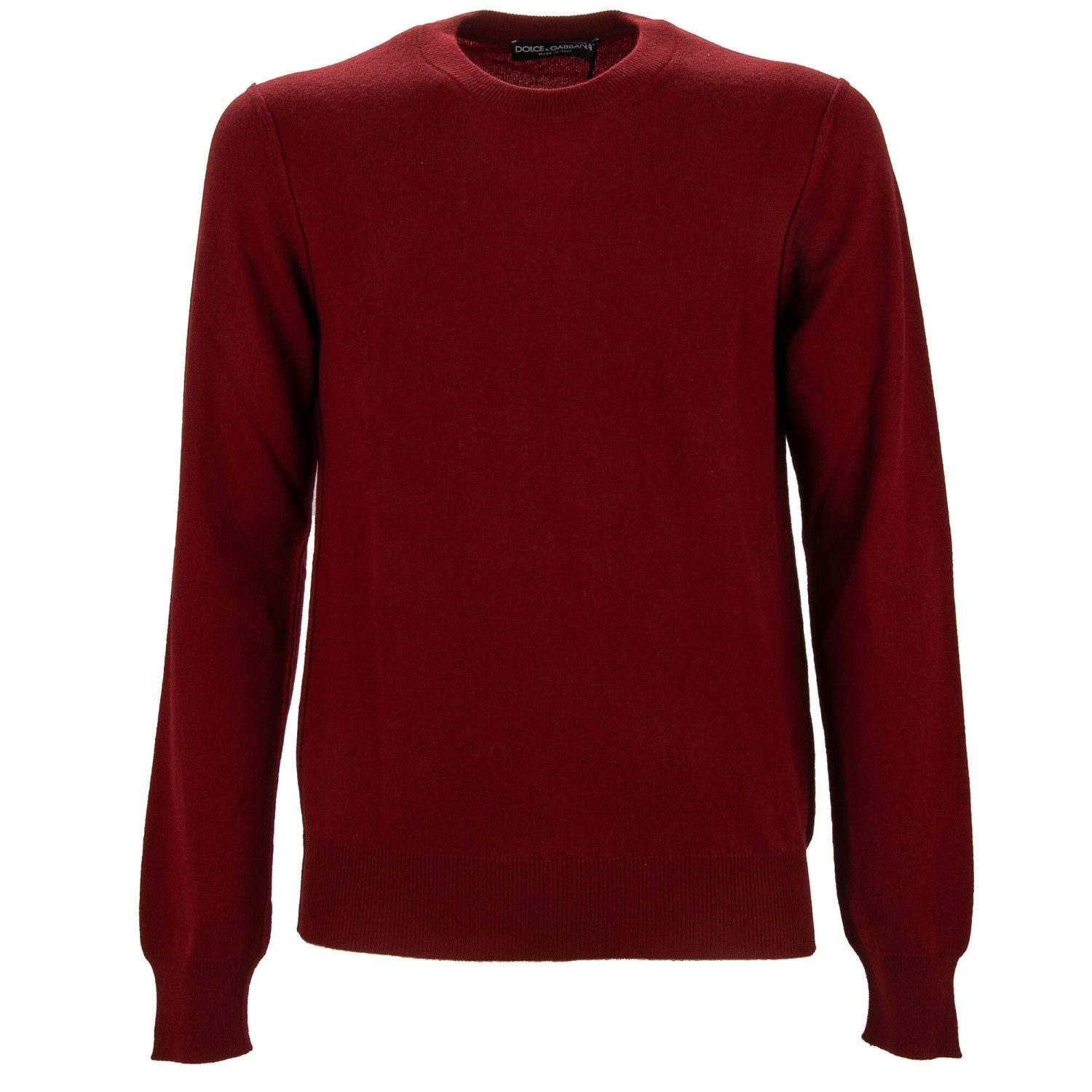 DOLCE & GABBANA Light Cashmere Crewneck Sweater Pullover Burgundy Red