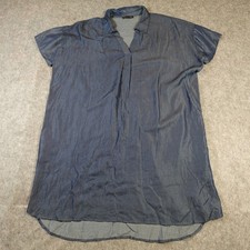 Saks Fifth Avenue Dress Womens Extra Large Chambray Knee Length Shift Shirt Blue
