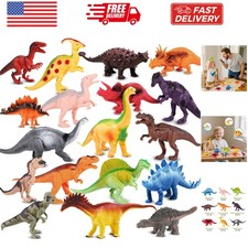 Kids Dinosaur Figures Toys, 18 Pcs Plastic Dinosaur Toys for Kids 3-5, STEM E...