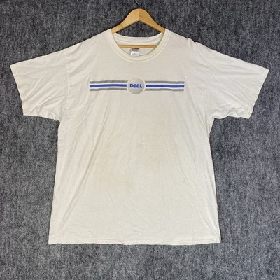 Vintage DELL Technologies T Shirt Mens XL White Computer Logo Cotton 2000s MARKS