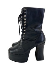 Demonia Platform Lace Up Boots Blk Jyl85