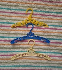 Vtg Nursery Hangers Three Yellow Blue Clown Bambi Deer 10 inch Baby World NY