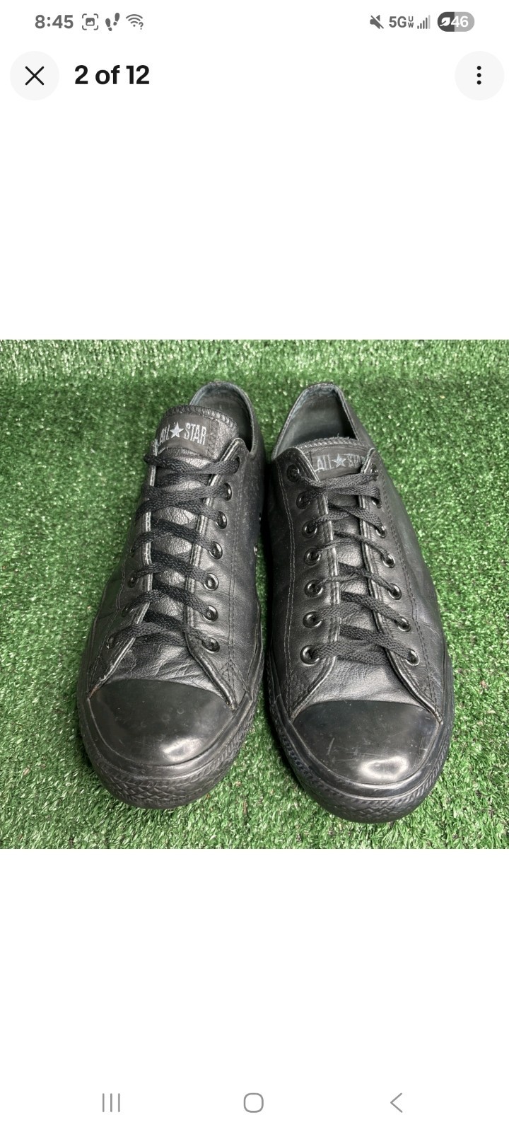 Converse Chuck Taylor All Star Hi Shoes Mens Size 12 Black Leather Casual Skate
