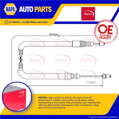 Handbrake Cable fits CITROEN C4 PICASSO 1.6 Rear Left 08 to 13 Hand Brake 4745Z7