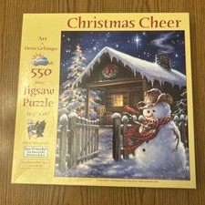 SunsOut Christmas Cheer Snowman 550 Pc Puzzle 100 Complete