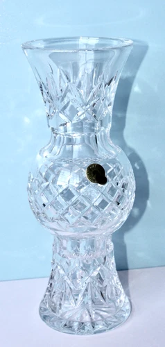 New Vintage Rare Pattern WATERFORD CRYSTAL 10" Vase  Ireland Never Used