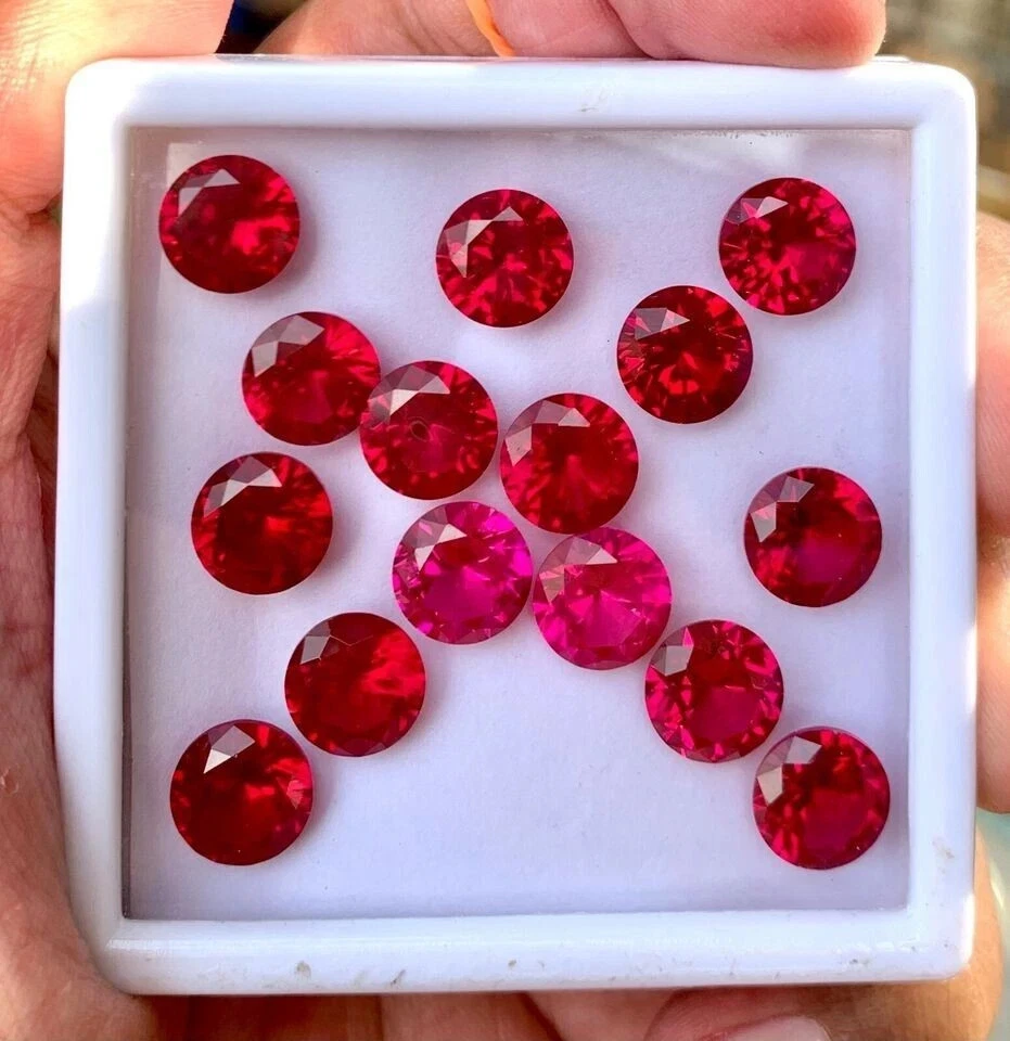 100 Pcs Natural Red Ruby 5mm Round Cut Certified Gemstone Lot For Jewelry Making - Image 3 of 4