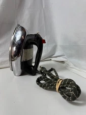 Vintage General Electric GE Silver/Black 120V Steam/Dry Iron Works