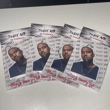 4 X Kanye West Double-sided Hanging Car Air Freshener Black Ice Scent 4 Packs