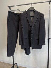 DAKS London Suit 38R Mens Charcoal Gray 100 Pure New Wool 2 Button Blazer
