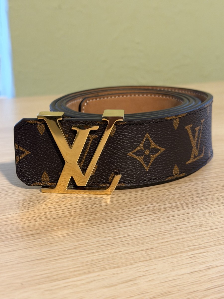Louis Vuitton LV Initiales Monogram Belt 95/38 Gold Buckle  display picture 3