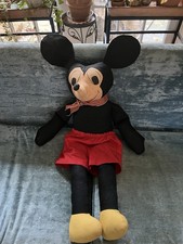 Antique Disney Mickey Mouse Plush 24 Stuffed Toy Rare Walt Disney Collectible