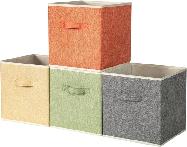Aufbewahrungsbox Aus Stoff In 4Er Set, 27 X 27 X 28 Cm Faltbare Aufbewahrungskis-image