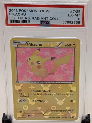 Pokemon 2013 Legendary Treasures: Radiant Collection Pikachu #7/25 PSA 6 Holo