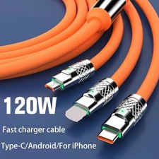 3 in 1 Fast Charging Cable Cell Phone Charger Cord For iPhone Type C Micro USB