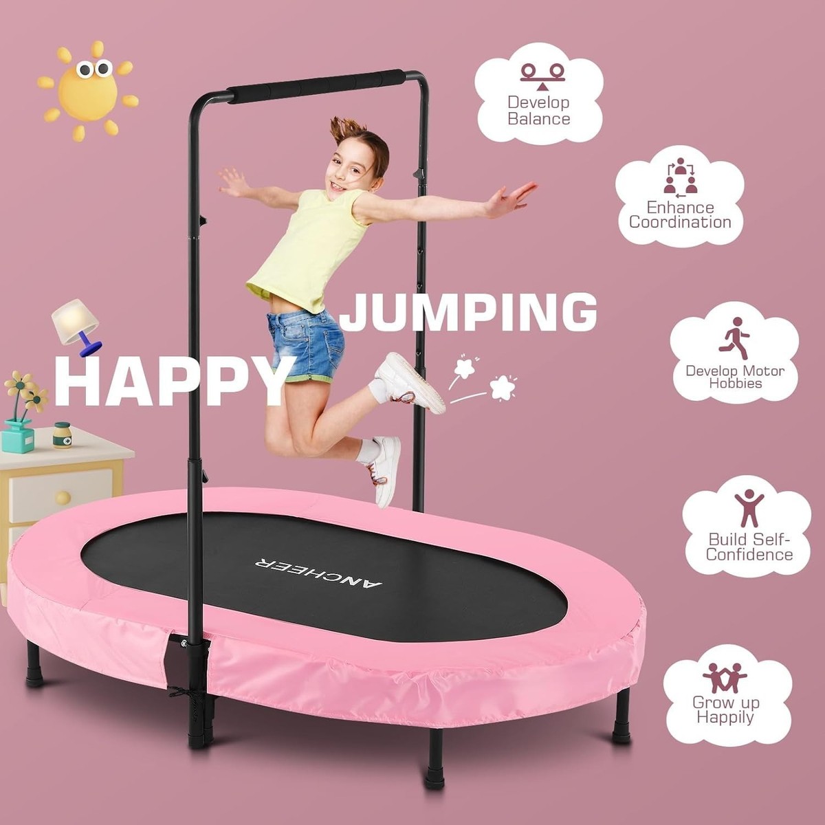 【中古】 Energetic People Vol.2 Jumping Kids Double Ancheer Kids Trampoline Built for Energetic Jumping Indoors