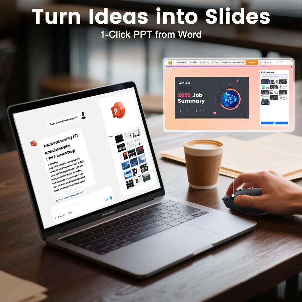 AI Wireless Mouse for PC Laptop Bluetooth Mouse with AI Assistants & Voice Ty... - Image 3 of 4