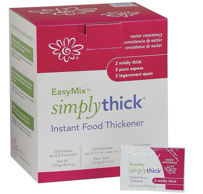 SimplyThick Easy Mix Food & Drink Thickener Unflavored 6 Gram Packet 200 Ct