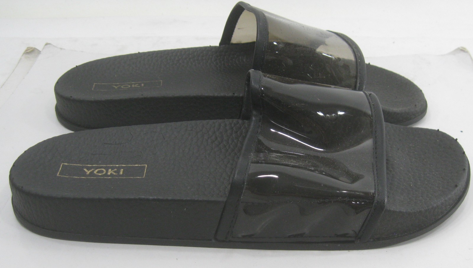 APL Sandalo donna punta aperta SLIP ON NERO trasparente nuovo taglia 8