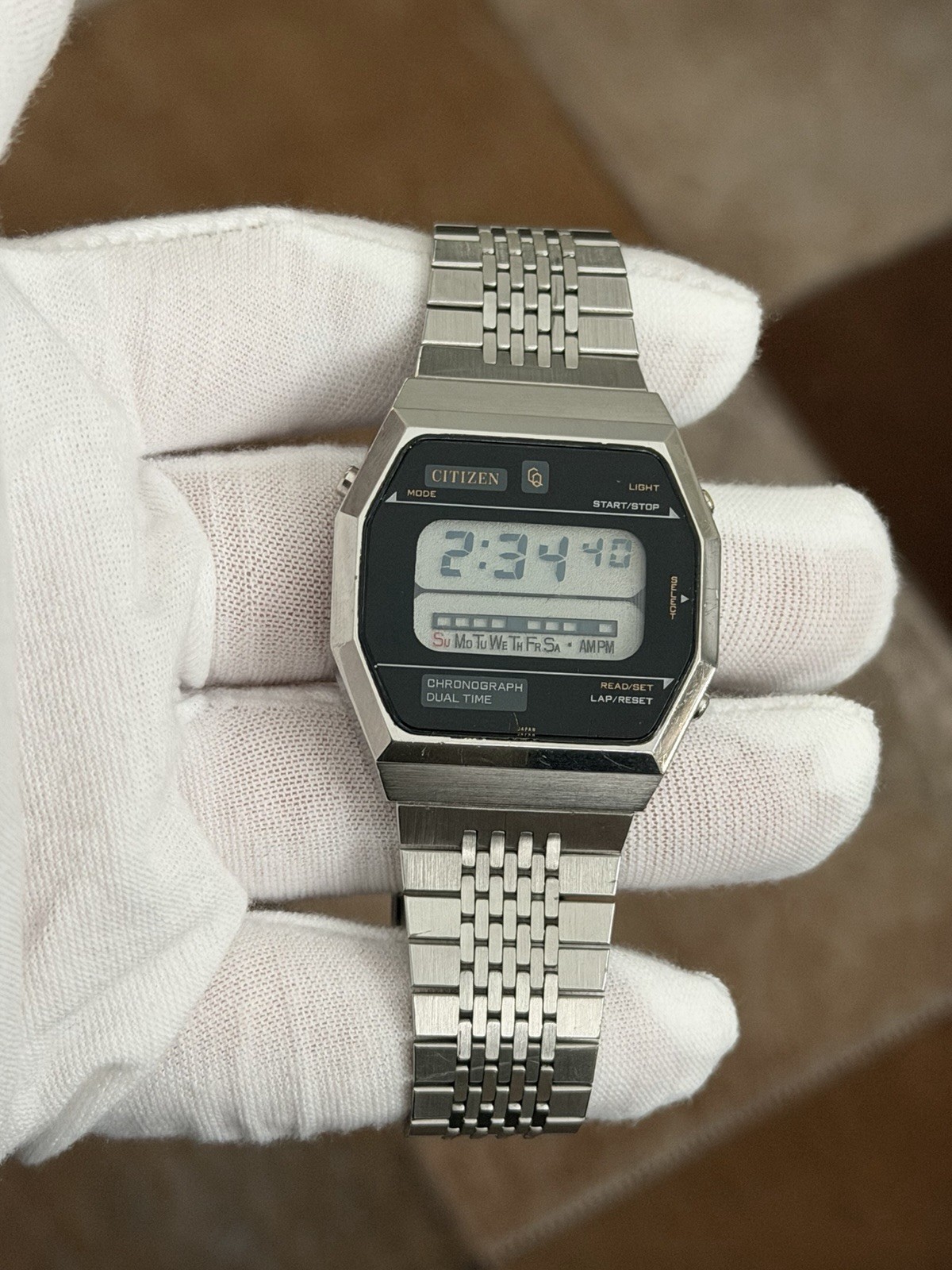 Rare Vintage Citizen Chronograph Dual Time 40-4055 Men’s Digital Watch JDM 1970s