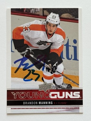 Brandon Manning Flyers Autographed 2012-13 Upper Deck Young Guns Card #240 COA