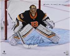 Tuukka Rask Boston Bruins Signed 16x20 in Net Photo w/Multiple Inscs - LE #10/10