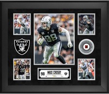 Maxx Crosby Raiders Framed 20" x 24" 5-Photo Collage w/Piece GU Ball - LE 500