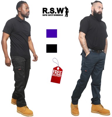 Mens UCC Combat Cargo Work Trousers HEAVY DUTY Military Casual Workwear