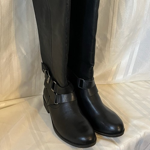 Steve Madden Girl Corporal Black Knee High Faux Leather Boots 7.5 – Lightly Warn - Picture 11 of 12