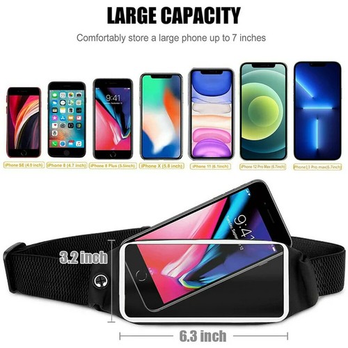 Waterproof Sports Runner Fanny Pack Waist Bum Pouch Running Jogging Belt Zip Bag - Picture 8 of 9