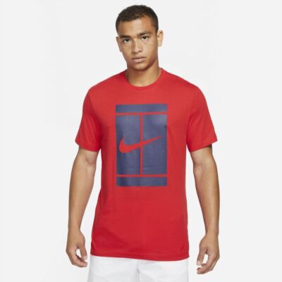 Nike Court Men's Tennis T-shirt Heritage Logo DJ2594-657 Red | eBay